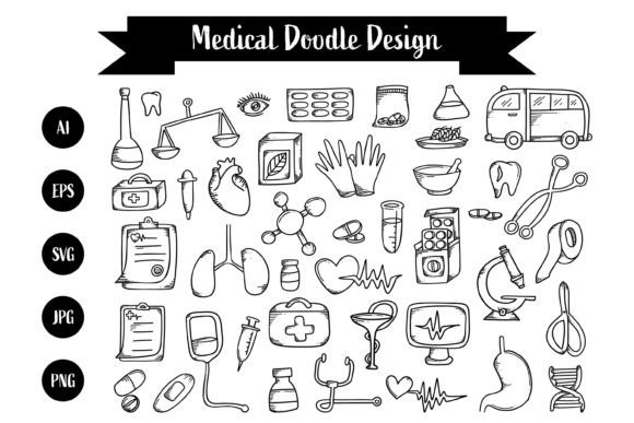 Medical Equipment Doodle Design: Graphics and Icons