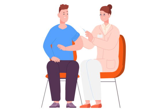 Nurse Shot Patient Graphics and Illustrations
