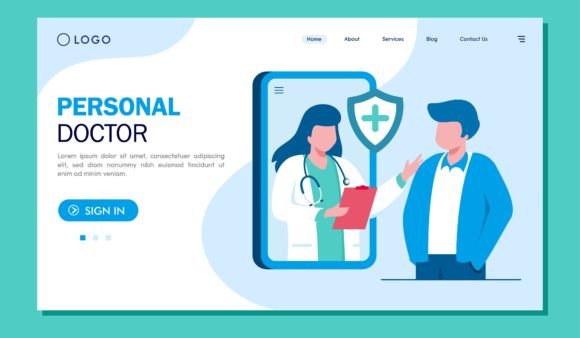 Personal Doctor, Online Medical Apps Graphics and Illustrations